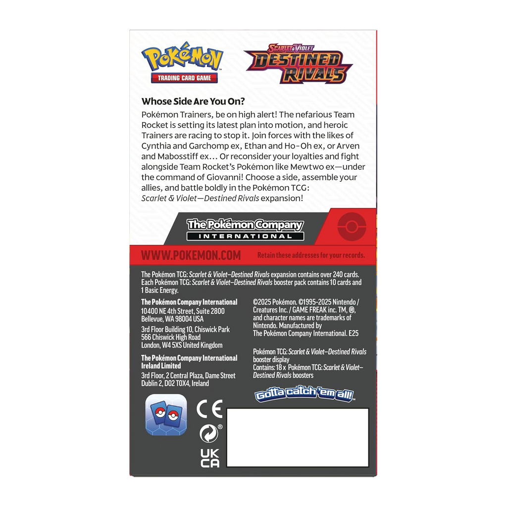 Pokmon Destined Rivals Half Booster Box - Small Bacteria | UK Stockist Pokmon Destined Rivals Half Booster Box - Small Bacteria | UK Stockist