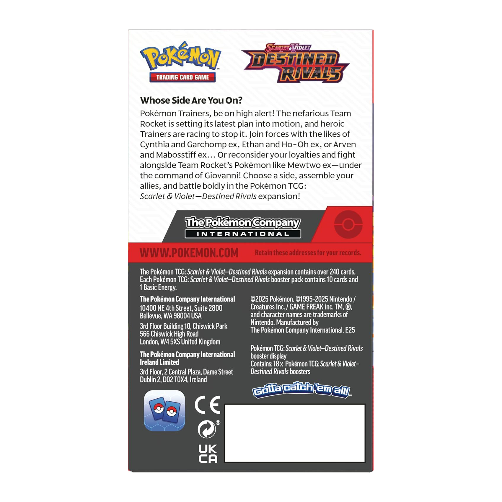Pokémon Destined Rivals Half Booster Box - Small Bacteria | UK Stockist