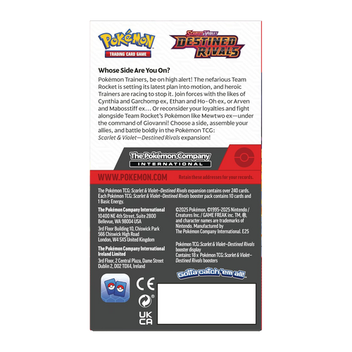 Pokémon Destined Rivals Half Booster Box - Small Bacteria