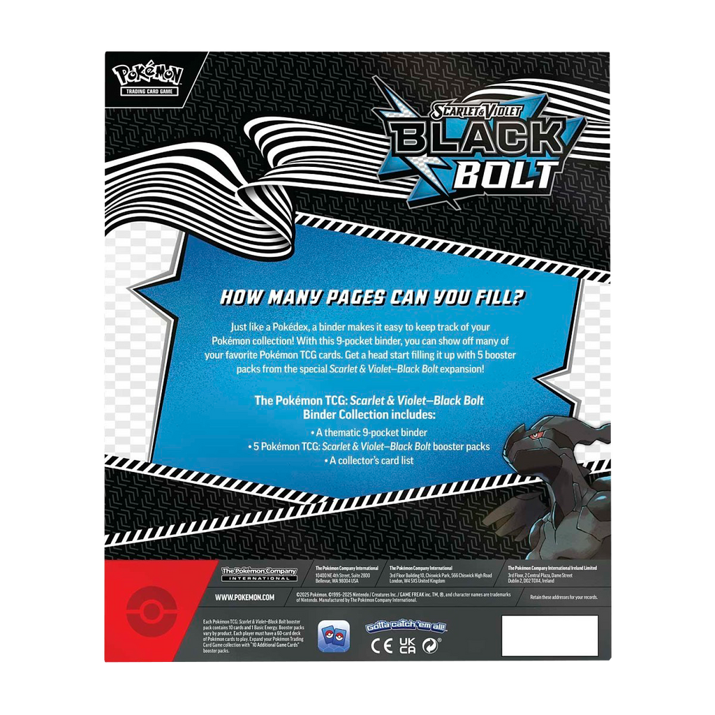 Pokémon Scarlet & Violet - Black Bolt Binder Collection - Small Bacteria | UK Stockist