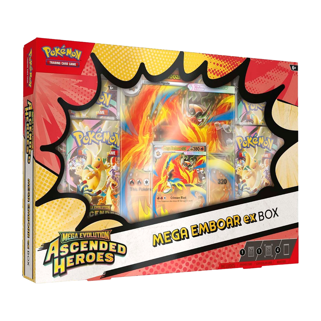 Pokémon Mega Evolution—Ascended Heroes Mega Emboar ex Box - Small Bacteria | UK Stockist