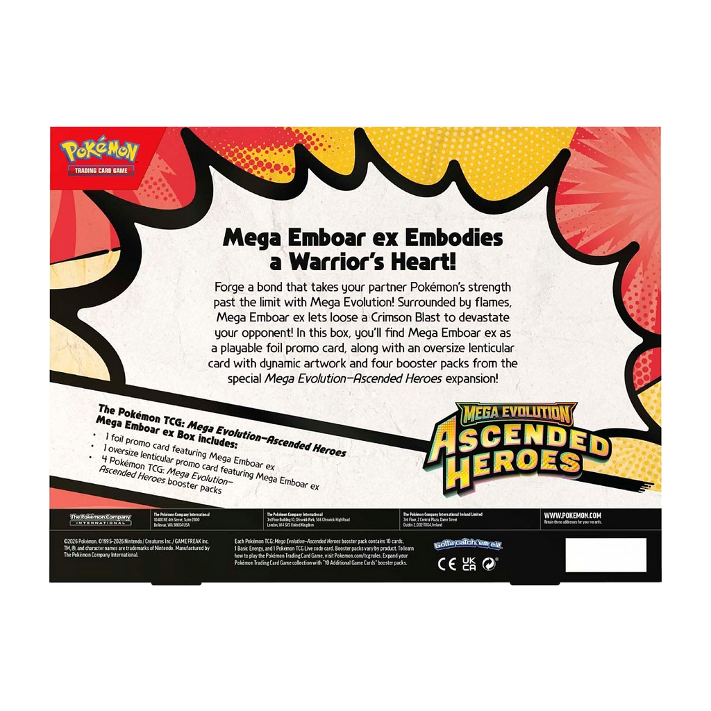 Pokémon Mega Evolution—Ascended Heroes Mega Emboar ex Box - Small Bacteria | UK Stockist