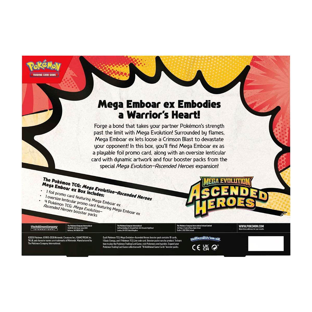 Pokémon Mega Evolution—Ascended Heroes Mega Emboar ex Box - Small Bacteria | UK Stockist