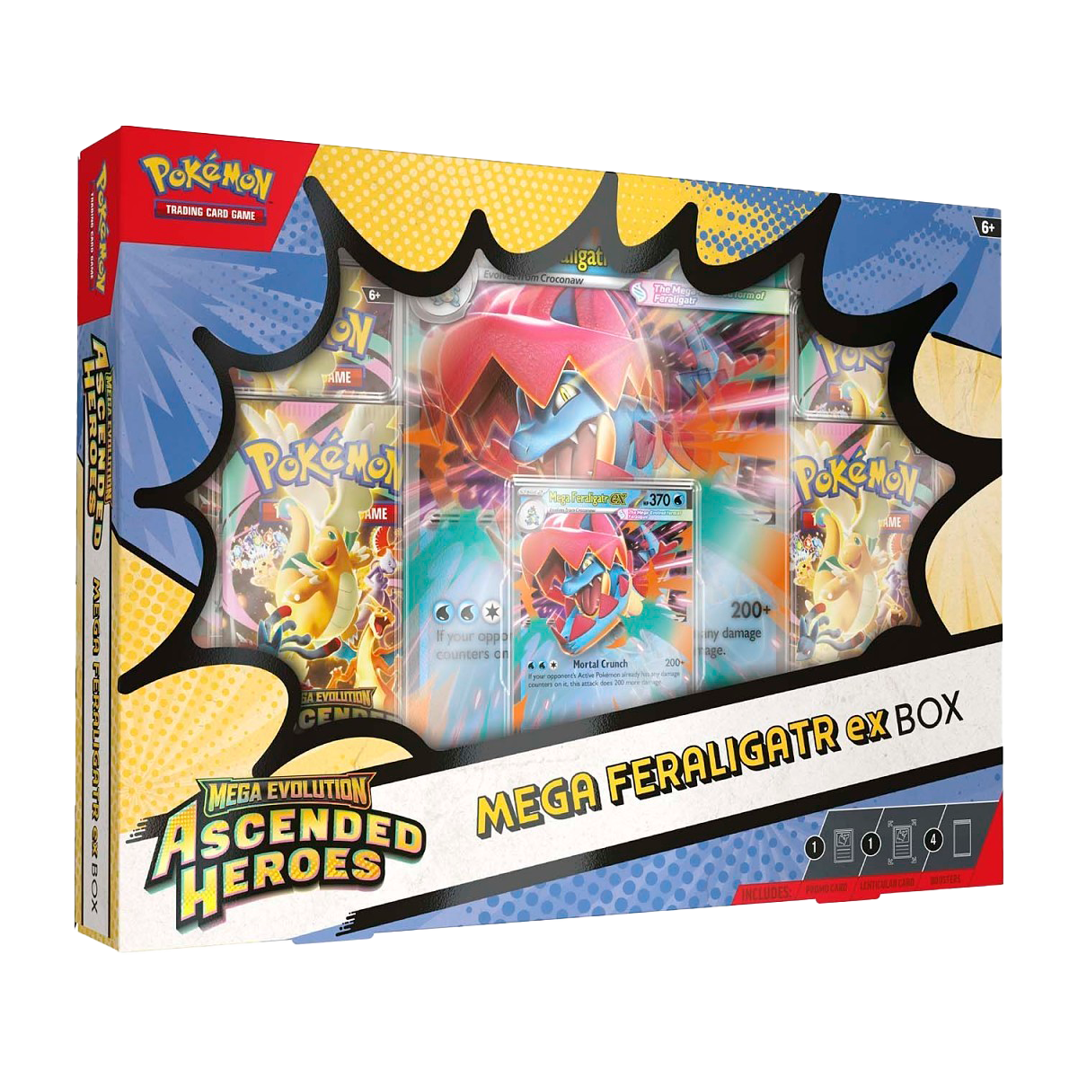 pokemon mega evolution booster box uk Pokémon Mega Evolution—Ascended Heroes Mega Feraligatr ex Box - Small Bacteria
