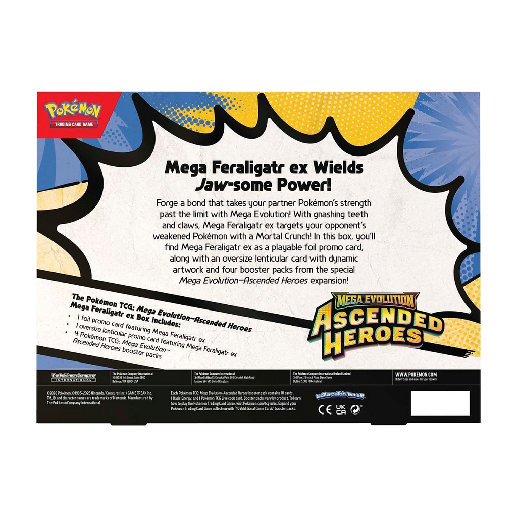 Pokémon Mega Evolution—Ascended Heroes Mega Feraligatr ex Box - Small Bacteria | UK Stockist