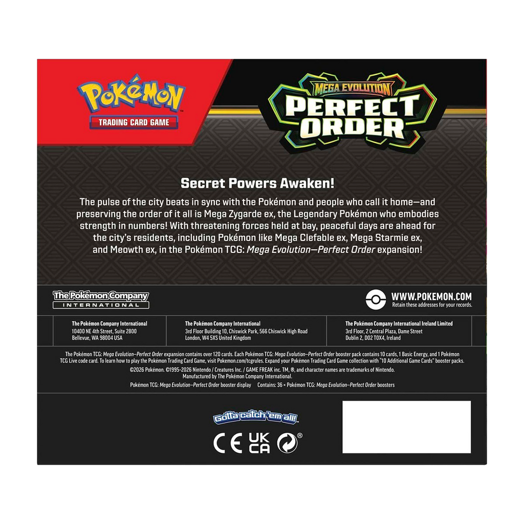 Pokémon Mega Evolution-Perfect Order Booster Display Box (36 Packs) - Small Bacteria | UK Stockist