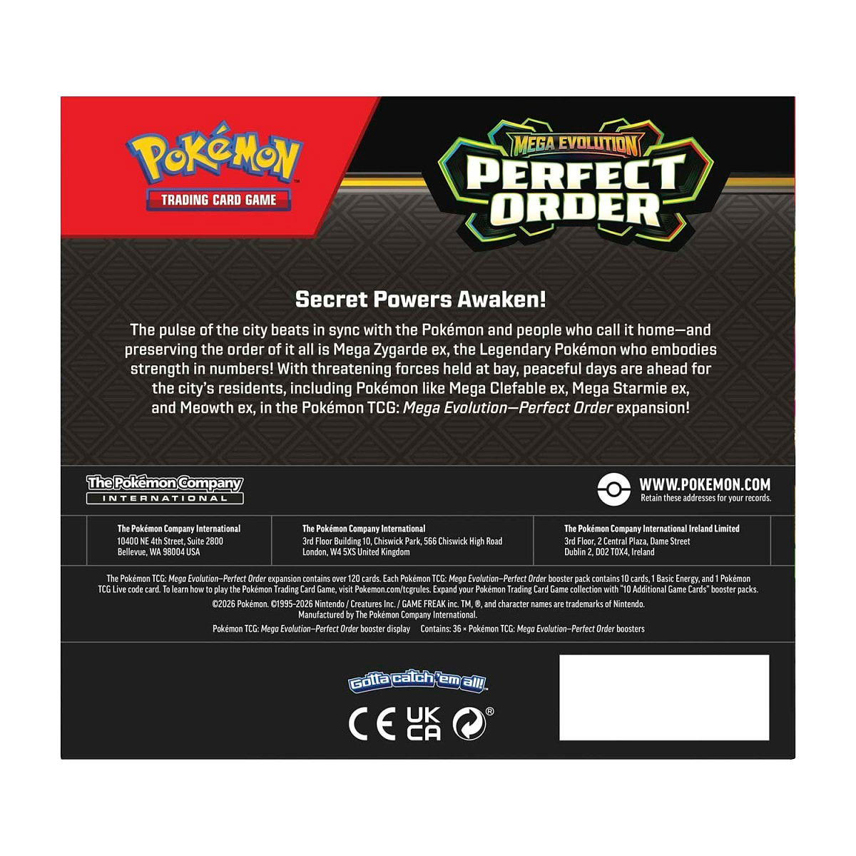 Pokémon Mega Evolution-Perfect Order Booster Display Box (36 Packs) - Small Bacteria | UK Stockist
