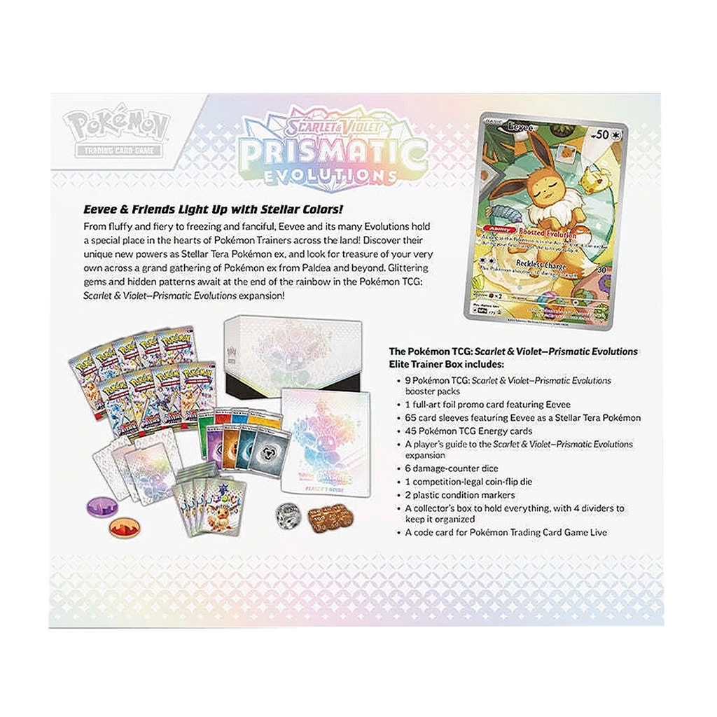 Pokémon Scarlet & Violet Prismatic Evolutions Elite Trainer Box - Small Bacteria | UK Stockist