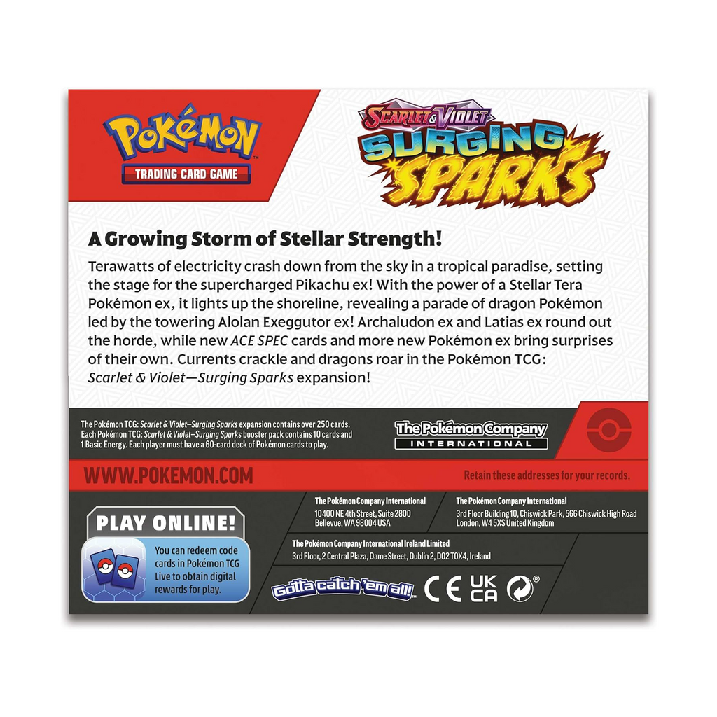 Pokémon TCG: Scarlet & Violet - Surging Sparks Booster Display Box (36 Packs) - Small Bacteria | UK Stockist